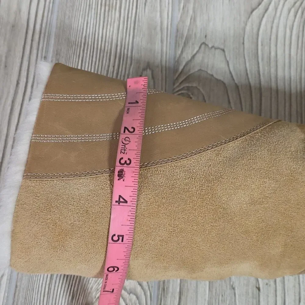 Naya Yuma Tall Leather and Suede Faux Fur Lined Boots Womens Size 6